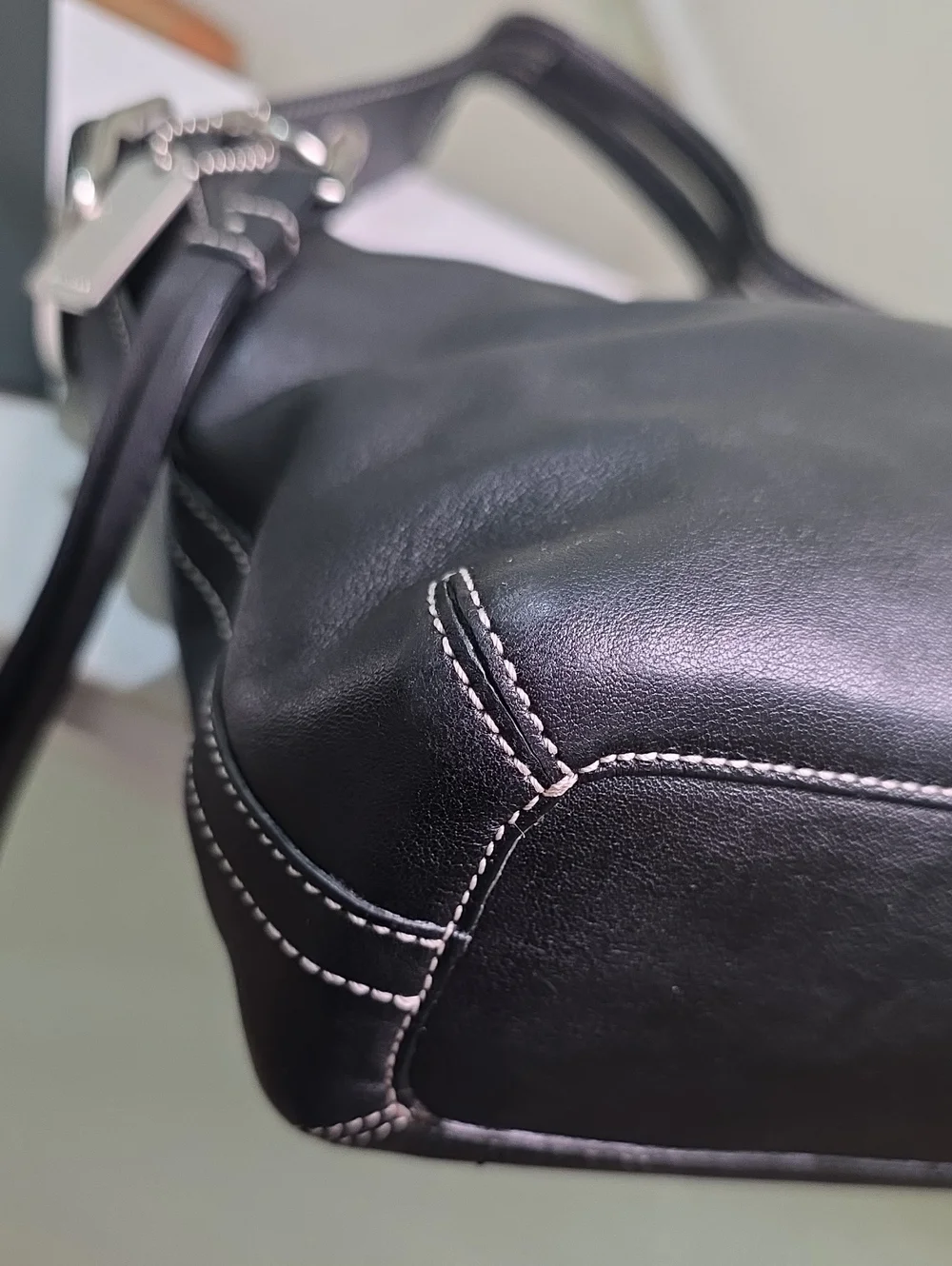 COACH 1417 Y2K Vintage East West Legacy Tassel Black Leather Shoulder Bag EUC